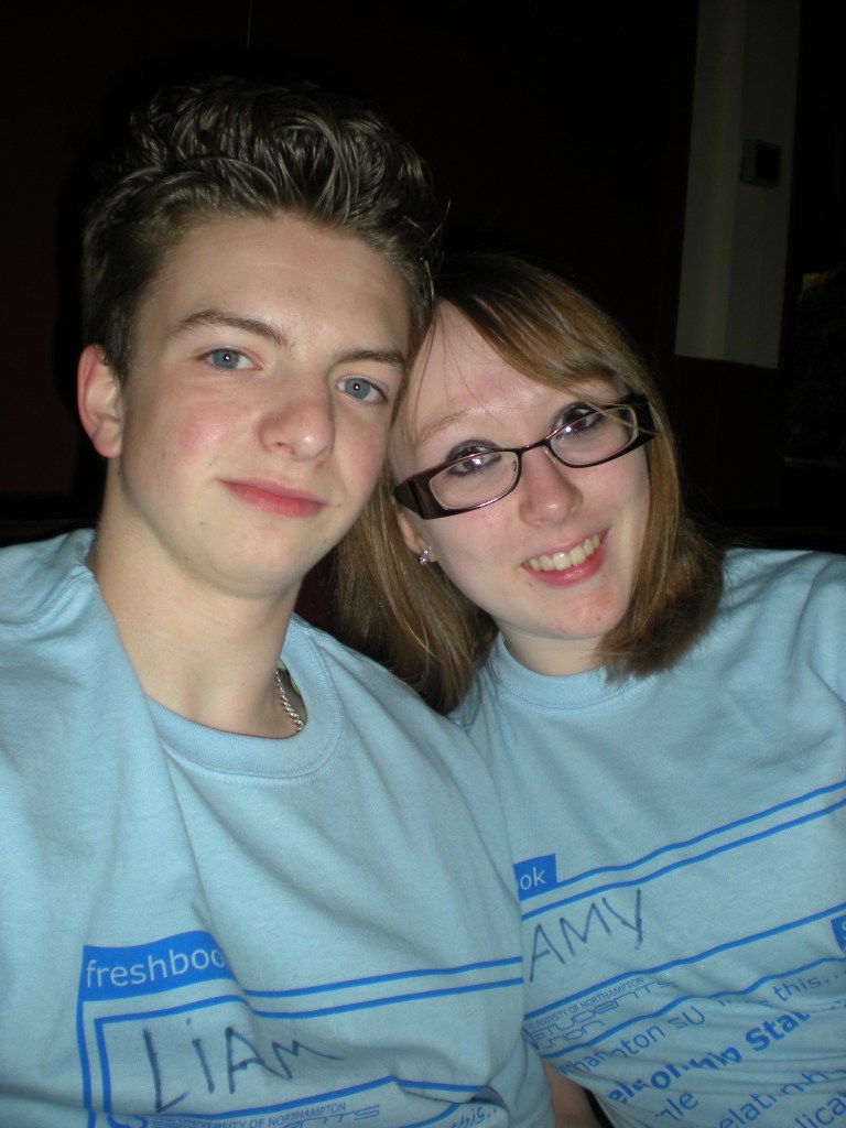 Liam and I at a T-Shirt party during freshers' week - September 2010.