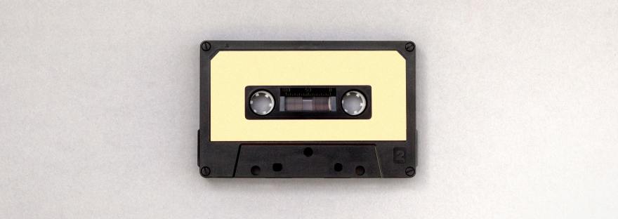 Cassette Tape Against Grey Background
