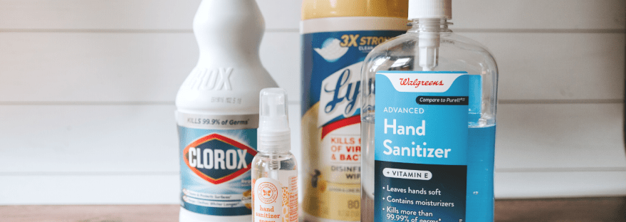 Clorox, Lysol wipes and hand sanitiser
