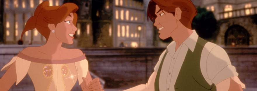 Anastasia and Dimitri gazing into each others eyes