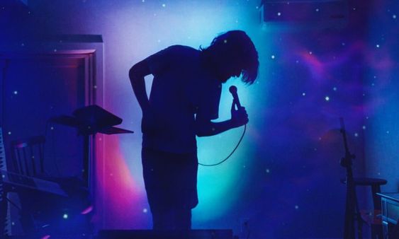 Silhouette of Bo Burnham from his Netflix special, Inside